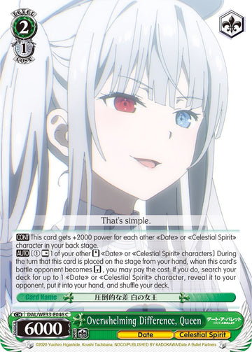 Overwhelming Difference, Queen (DAL/WE33-E046 C) (Parallel Foil) [Date A Bullet]