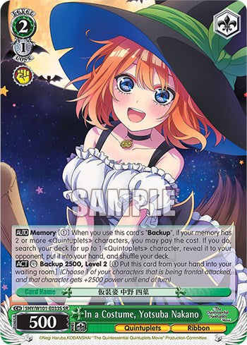 In a Costume, Yotsuba Nakano (5HY/W101-E033S SR) [The Quintessential Quintuplets Movie]