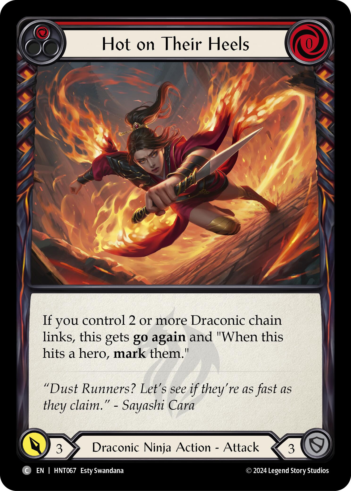 Hot on Their Heels (Red) [HNT067] (The Hunted)  Rainbow Foil