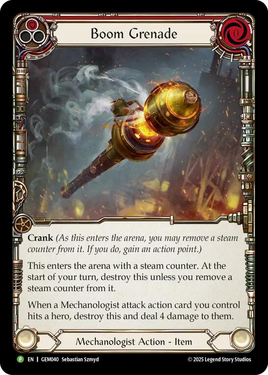 Boom Grenade (Red) [GEM040] (GEM Pack 2)  Cold Foil