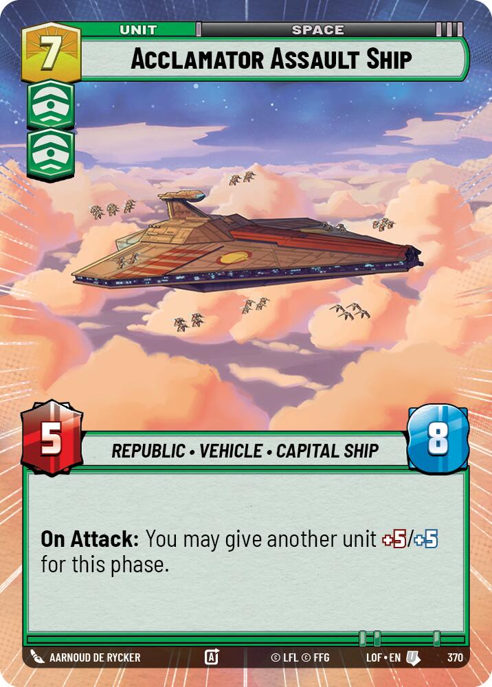 Acclamator Assault Ship (370) (Hyperspace) (370) [Legends of the Force]