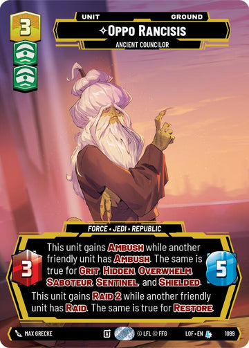 Oppo Rancisis - Ancient Councilor (1099) (Prestige Foil) (1099) [Legends of the Force]