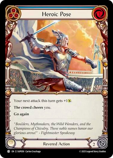 Heroic Pose (Blue) [SUP059] (Super Slam)  Rainbow Foil