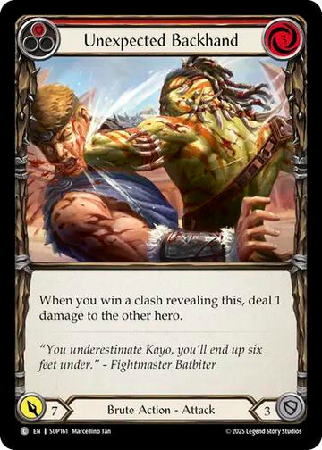 Unexpected Backhand (Red) [SUP161] (Super Slam)  Rainbow Foil