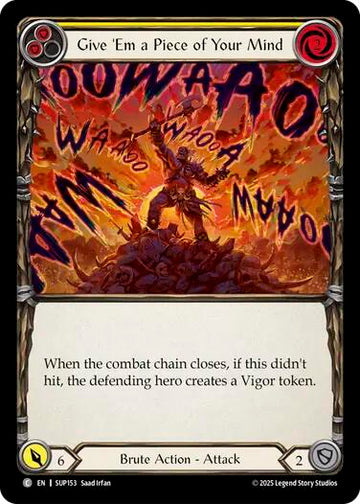 Give 'Em a Piece of Your Mind (Yellow) [SUP153] (Super Slam)  Rainbow Foil