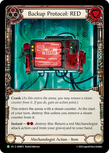 Backup Protocol: RED [GEM073] (GEM Pack 3)  Cold Foil