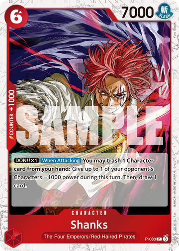 Shanks (P-083) (Pirate Foil) [Premium Booster -The Best- Vol. 2]
