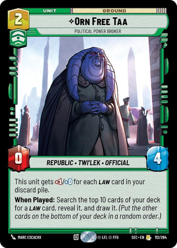 Orn Free Taa (112/264) - Political Power Broker (112/264) [Secrets of Power]