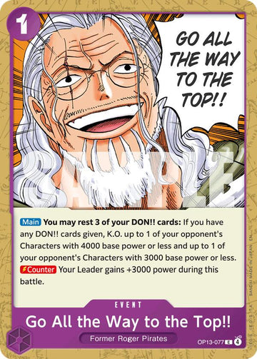 Go All the Way to the Top!! [Carrying On His Will]
