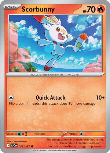 Scorbunny (036/217) [Mega Evolution: Ascended Heroes]