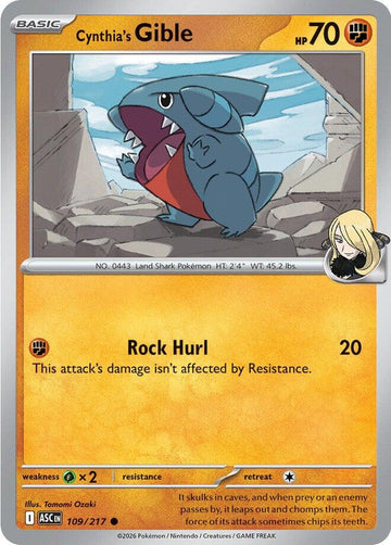 Cynthia's Gible (109/217) [Mega Evolution: Ascended Heroes]