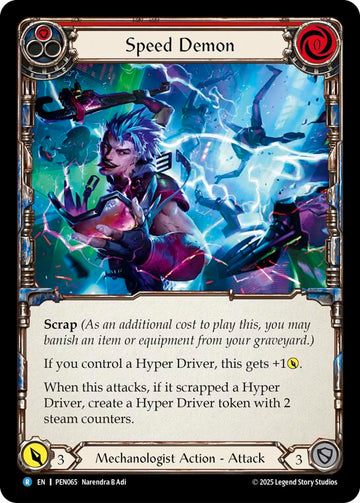 Speed Demon (Red) (Rainbow Foil) [PEN065] (Compendium of Rathe)  Rainbow Foil