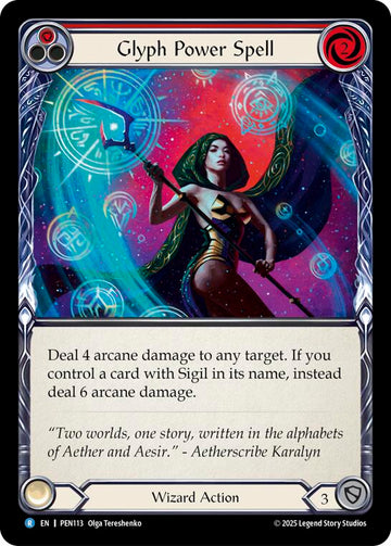 Glyph Power Spell (Red) (Regular) [PEN113] (Compendium of Rathe)