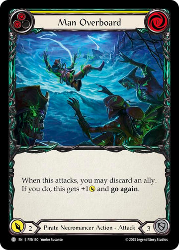 Man Overboard (Yellow) (Rainbow Foil) [PEN160] (Compendium of Rathe)  Rainbow Foil