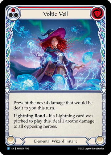 Voltic Veil (Red) (Rainbow Foil) [PEN204] (Compendium of Rathe)  Rainbow Foil