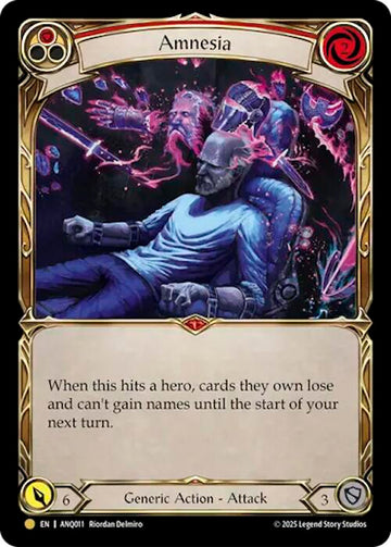 Amnesia (Red) (Gold) [ANQ011] (Compendium of Rathe - Antiquity Pack)  Rainbow Foil