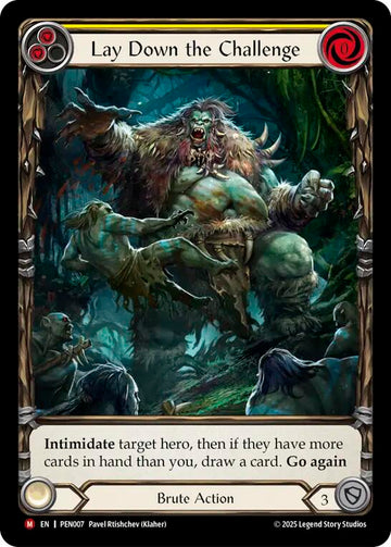 Lay Down The Challenge (Yellow) (Extended Art) [PEN007] (Compendium of Rathe)  Rainbow Foil