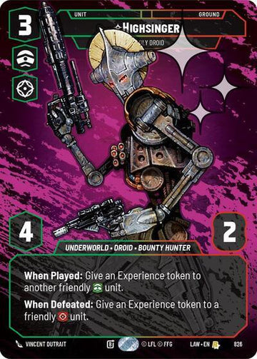 Highsinger - Deadly Droid (Prestige Foil) (826) (826) [A Lawless Time]