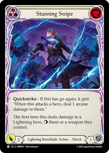 Stunning Swipe (Yellow) [OMN075] (Omens of the Third Age)  Rainbow Foil