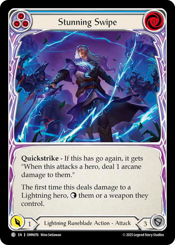Stunning Swipe (Blue) [OMN076] (Omens of the Third Age)  Rainbow Foil