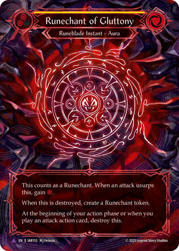 Runechant of Gluttony (Yellow) (Marvel) [IAR153-MV] (Omens of the Third Age)  Cold Foil