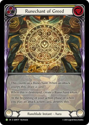Runechant of Greed (Yellow) [GEM177-RF] (GEM Pack 5)  Rainbow Foil