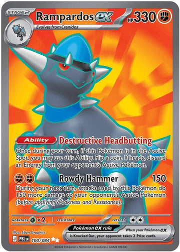Rampardos ex (100/084) [Mega Evolution: Pitch Black]