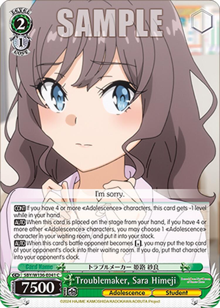 Troublemaker, Sara Himeji (SBY/W136-E041) [Rascal Does Not Dream of Santa Claus]