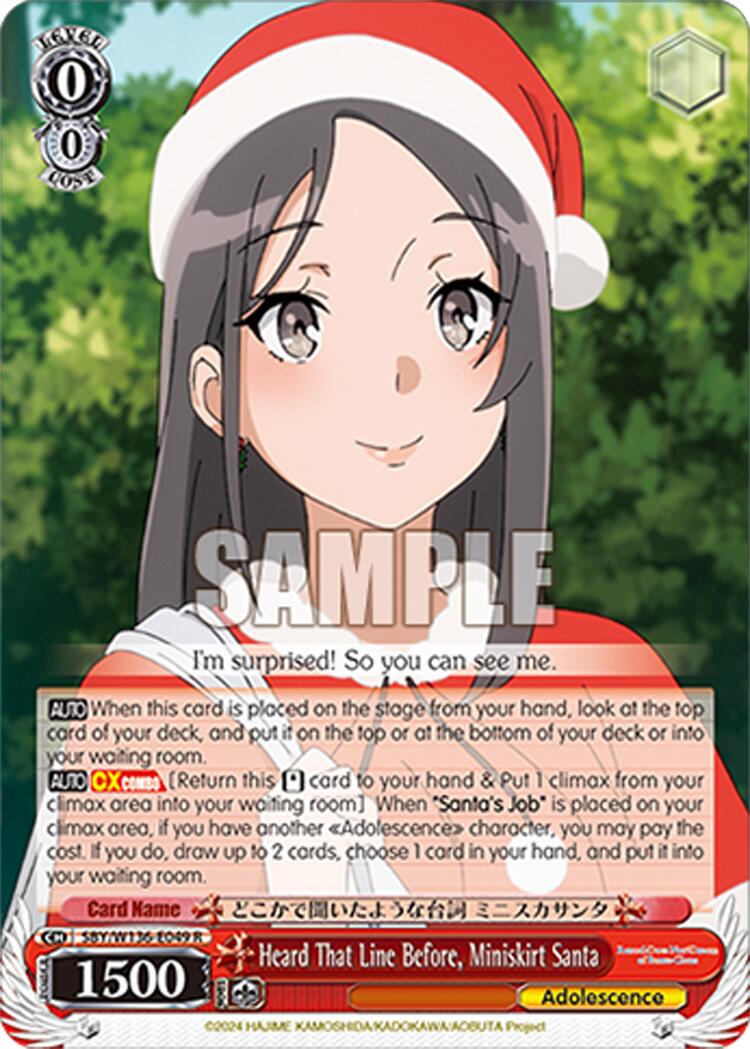 Heard That Line Before, Miniskirt Santa (SBY/W136-E049) [Rascal Does Not Dream of Santa Claus]