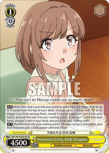 Inconvenient Living, Kaede Azusagawa (SR) (SBY/W136-E014S) [Rascal Does Not Dream of Santa Claus]