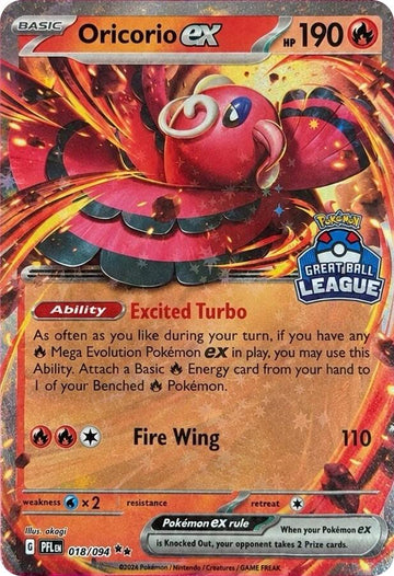 Oricorio ex (018/094) (Great Ball League) [League & Championship Cards]
