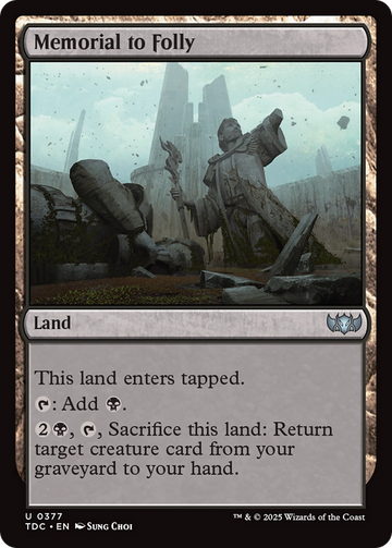 Memorial to Folly [Tarkir: Dragonstorm Commander]