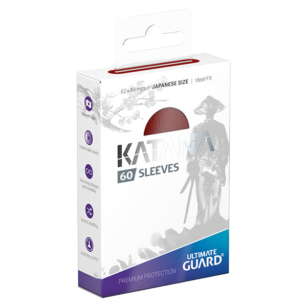 Katana Sleeves Japanese Size- Red (60ct)