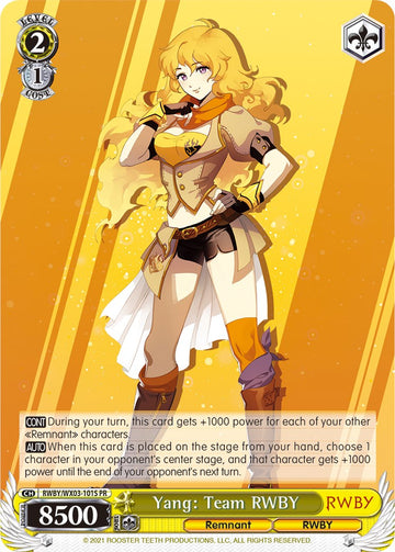 Yang: Team RWBY (RWBY/WX03-101S PR) (Alternate Art) [RWBY]