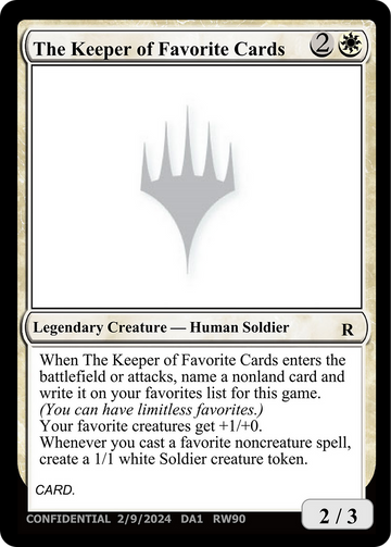 The Keeper of Favorite Cards [Unknown Event]