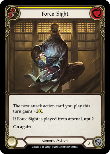 Force Sight (Yellow) [ARC207-C] (Arcane Rising)  1st Edition Rainbow Foil