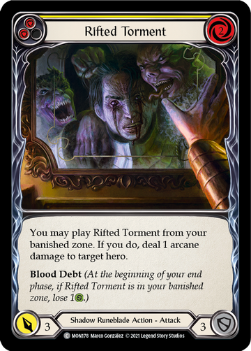 Rifted Torment (Yellow) [MON178] (Monarch)  1st Edition Normal