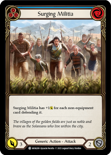 Surging Militia (Blue) [MON289-RF] (Monarch)  1st Edition Rainbow Foil