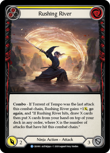 Rushing River (Yellow) [CRU061] (Crucible of War)  1st Edition Rainbow Foil