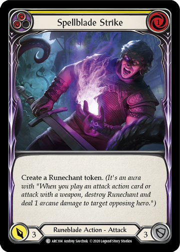 Spellblade Strike (Yellow) [U-ARC104] (Arcane Rising Unlimited)  Unlimited Rainbow Foil
